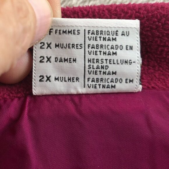 Columbia Womens Vest Jacket Size 2X Fleece Full Zip Stand Collar Winter Cozy Red - Picture 7 of 16